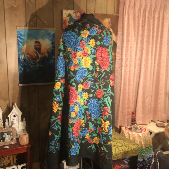 Long Colorful Floral Scarf/Cover up - Picture 4 of 13